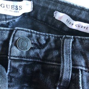 GUESS Sexy Curve Faded Black Ripped Jeans 27